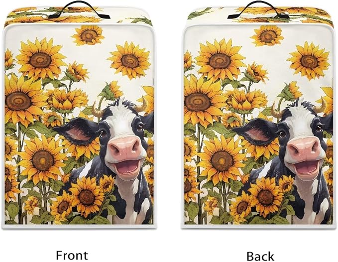 Cow Sunflower Fall Coffee Maker Kitchen Appliance Stain Resistant Dust Cover - Image 2