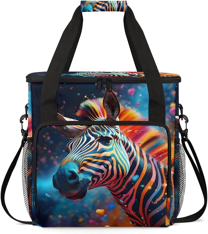 Funny Zebra Coffee Maker Carring Bag, Large Insulated Storage Organizer Case by Home