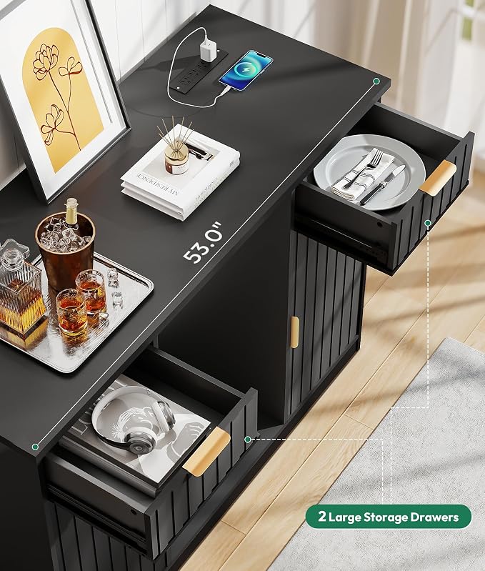 Lamtor Coffee Bar Cabinet with Storage - Image 4