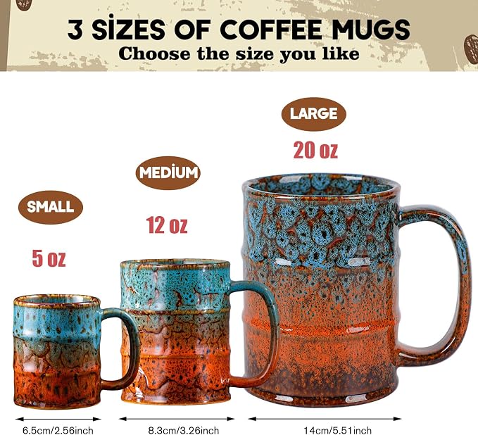 Handcrafted Ceramic Espresso Cups Set of 6, 5 oz - Image 2