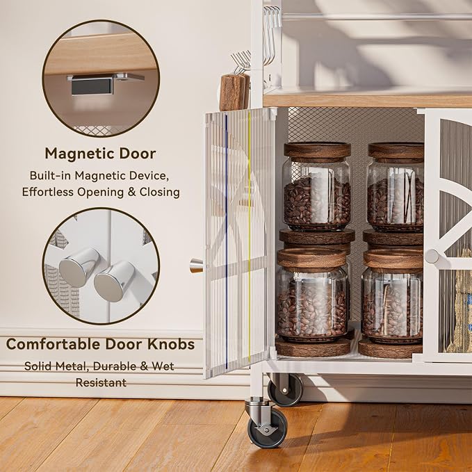 Xubialo 3 Tier Small Rolling Coffee Bar Cart, 16.9 x12 Kitchen Station - Image 7