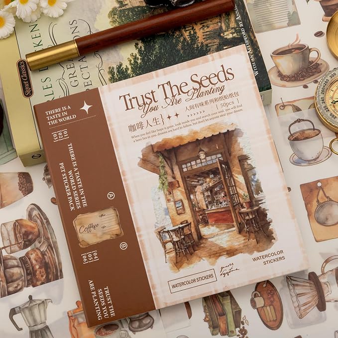 Coffee Themes Sticker Scrapbooking Supplies - Image 5