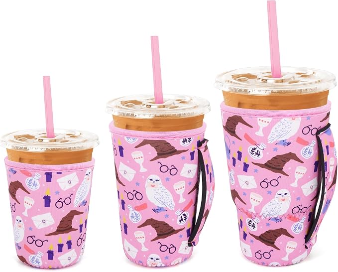 3 Pack Iced Coffee sleeve Insulated Neoprene Cup Sleeves by Snowso