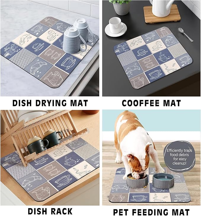 Coffee Bar Mat Rubber Dish Drying Mat - Image 4