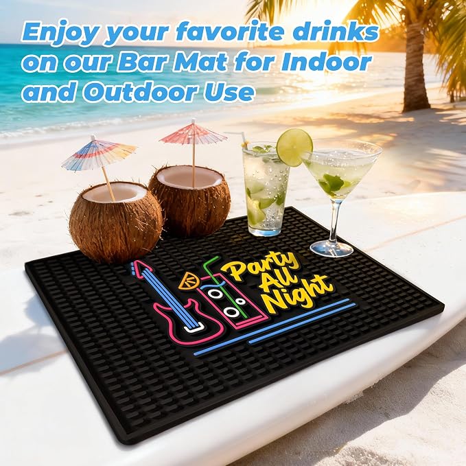 Neon Tiki Black Bar Mat 18 x 12 Inch - Image 5
