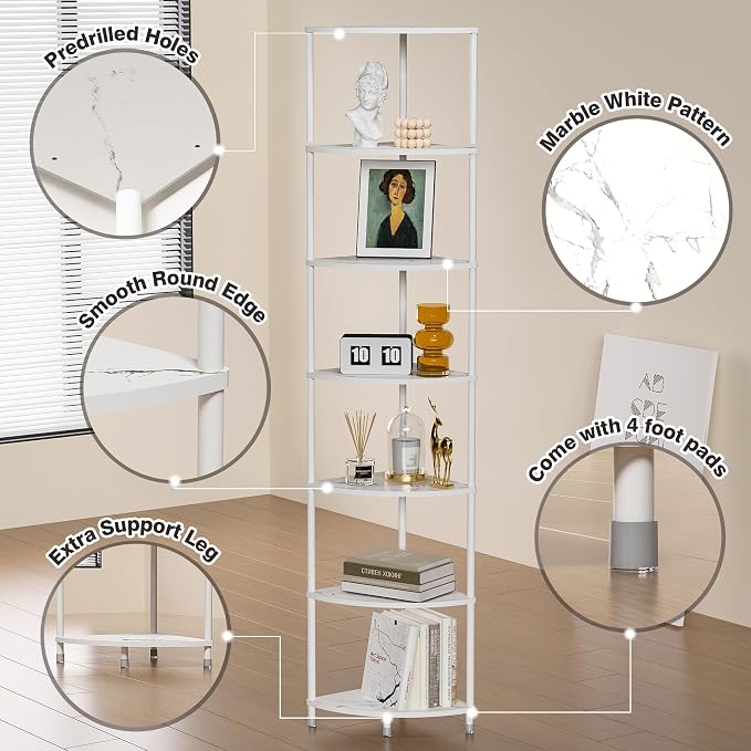 7 Tier Corner Shelf Stand Kitchen Organizer - Image 7
