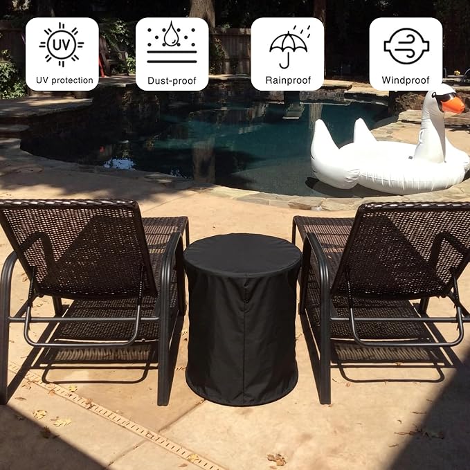 Cool Bar Table Cover Waterproof, 600D Oxford Fabric UV-Resistant Outdoor Round - Image 4