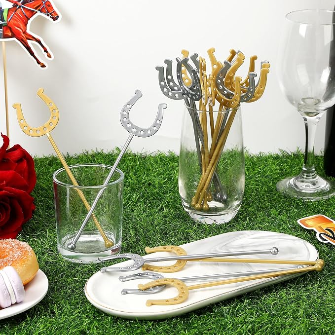 36 PCS Derby Drink Plastic Stirrers Swizzle Sticks, Kentucky Derby Party - Image 2