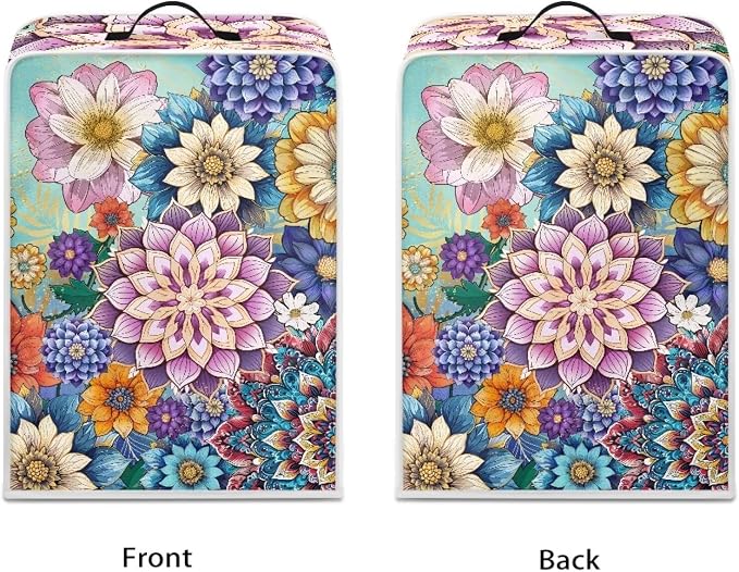Mandala Flowers Coffee Maker Machine Dust Cover - Image 2