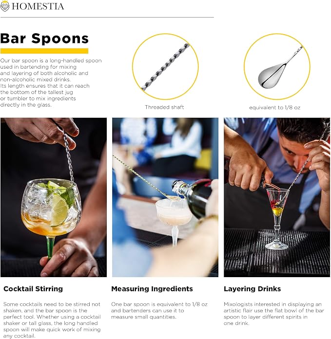 Homestia 12-Inch Animal Series Bar Spoon, 304 Stainless Steel Cocktail Spoon - Image 8