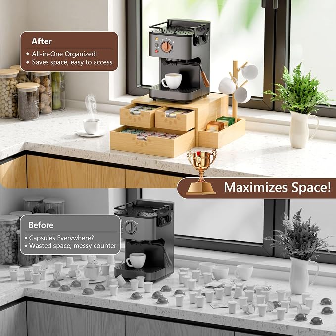 Coffee Pod Drawer, Wooden K Cup Holder - Image 6