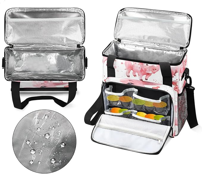 Funny Pig Coffee Maker Carring Bag, Large Insulated Storage Organizer Case Tote - Image 3