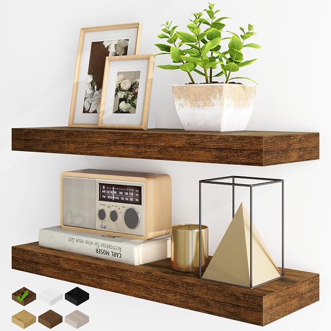 Fun Memories Floating Shelves for Wall, 24Inch Floating Shelves Set of 2 by FunMemories
