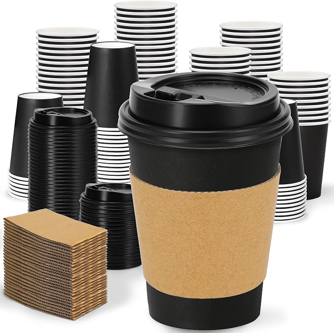 Clawsoff 100 Pack 12 oz Disposable Paper Coffee Cups by BuyNow