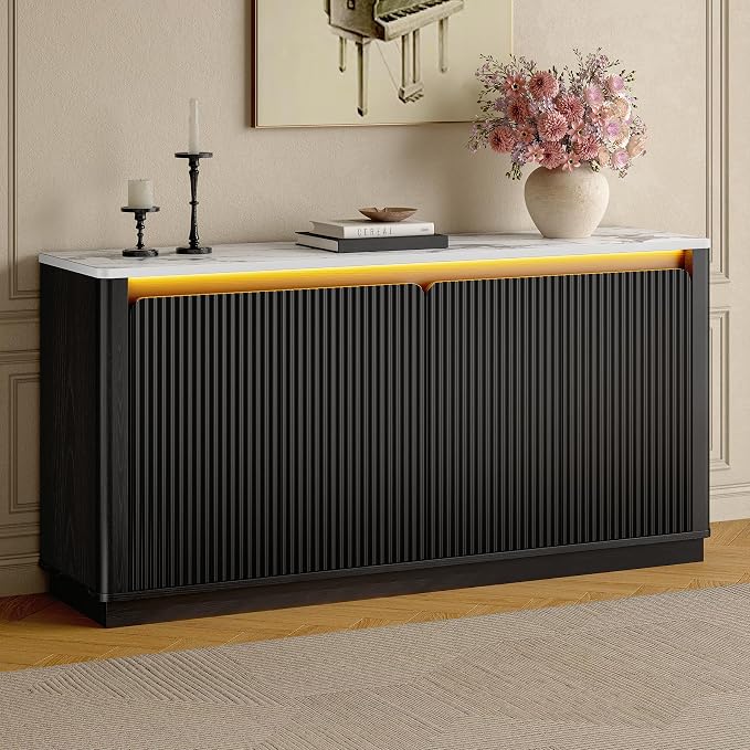 ONBRILL 61" Fluted Buffet Cabinet - Image 8