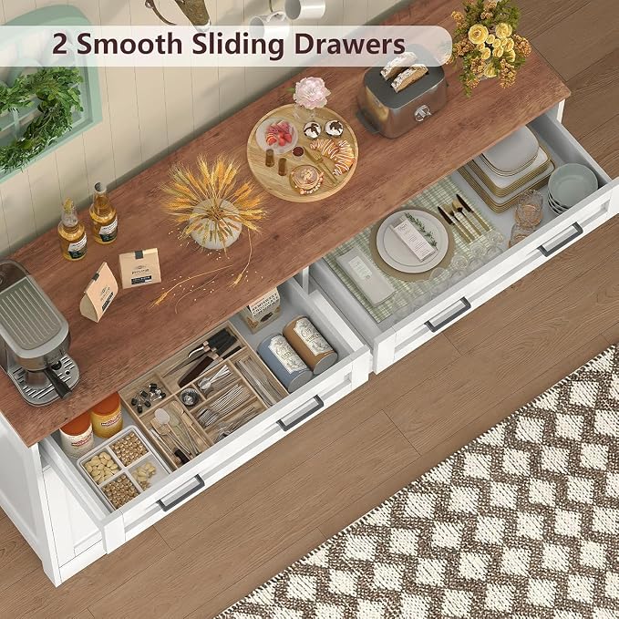 usikey Buffet Cabinet with Storage and Drawers, Modern Coffee Bar - Image 6