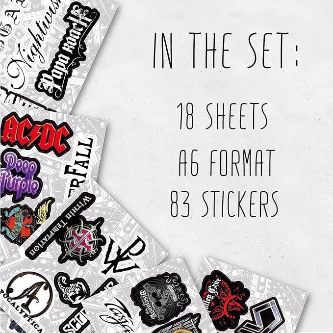 BulbaCraft Legendary Rock Band Stickers – Heavy Metal Laptop Decals - Image 2