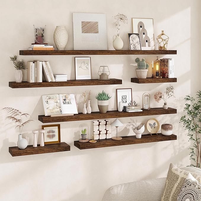 Fun Memories Floating Shelves for Wall, 55Inch Floating Shelves Set of 2 - Image 2