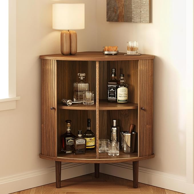 WERMO 30'' Fluted Corner Bar Cabinet by WERMO