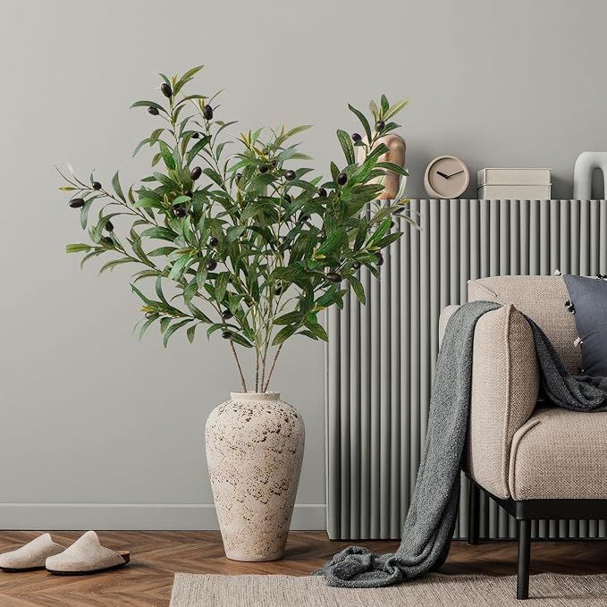 Leftover 4 Pcs 33.4'' Faux Tall Olive Branches - Image 4
