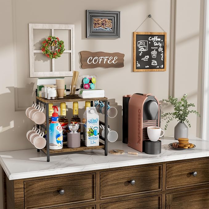 Aquzee Large Coffee Bar Counter Top Shelf - Image 2
