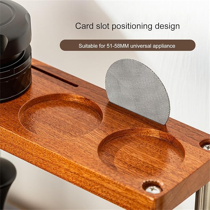 Space Saving Coffee Equipment Organizers Stylish Two Layer Wood Coffee Machine - Image 5