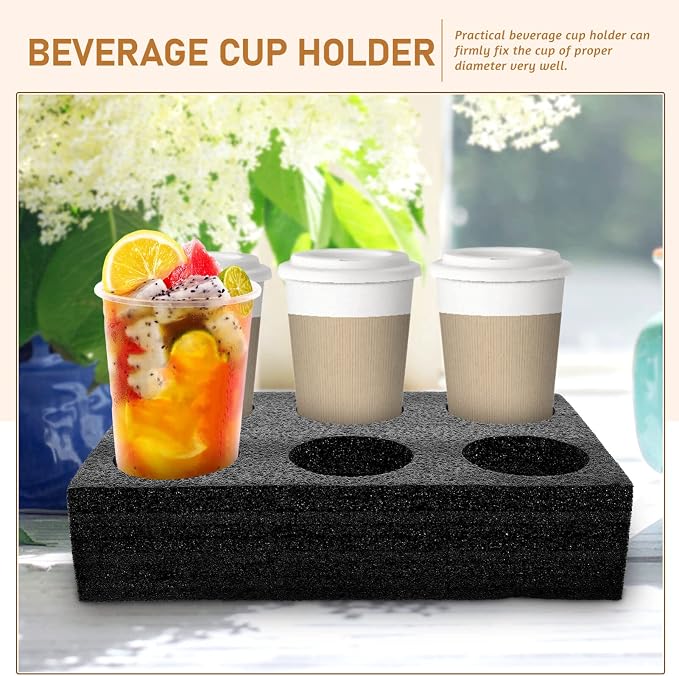 UPKOCH 2pcs Coffee Cup Holder Tray Multi Beverage Carrier - Image 7