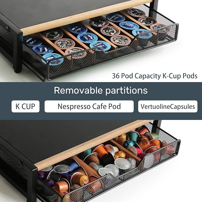 WILDMOS Coffee Pod Drawer, Coffee Station Organizer - Image 6