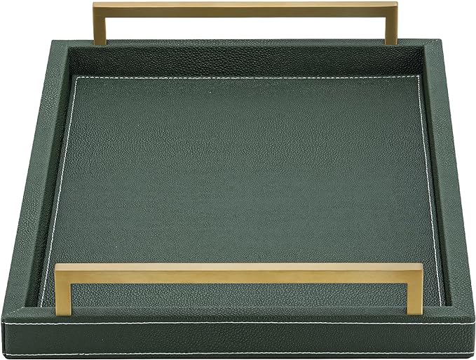 XIGEXIGE Green Decorative Serving Tray, Rectangular Tray by XIGEXIGE