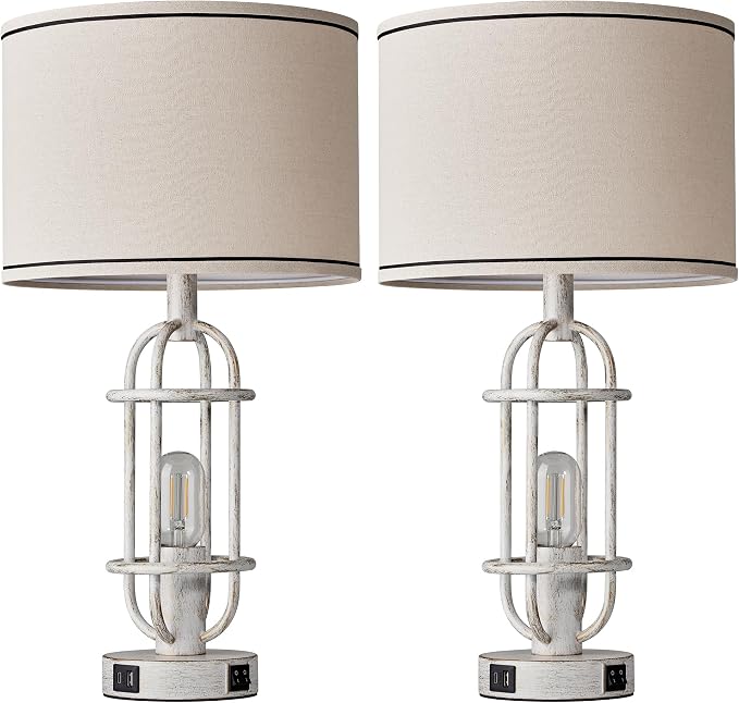 Reaketon 22.3" Farmhouse Table Lamps Set of 2, Vintage Lamps - Image 7