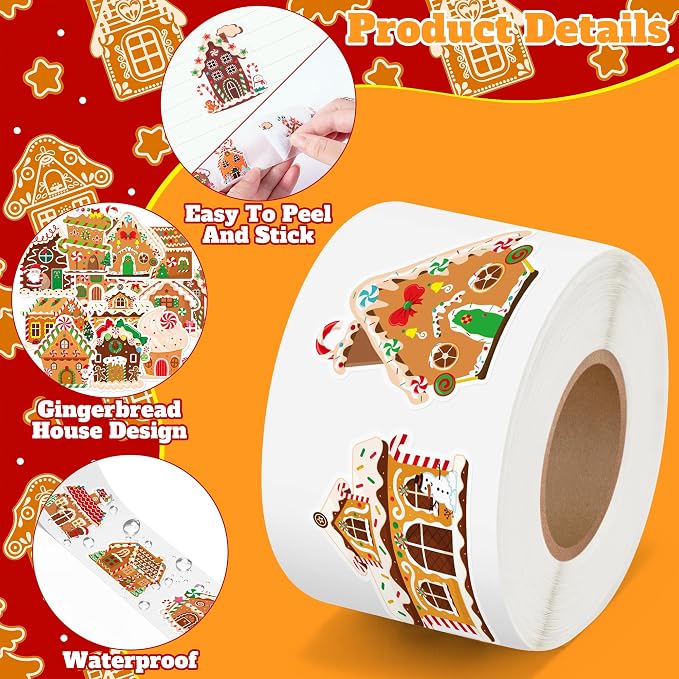 Haooryx Gingerbread House Sticker Rolls - Image 3