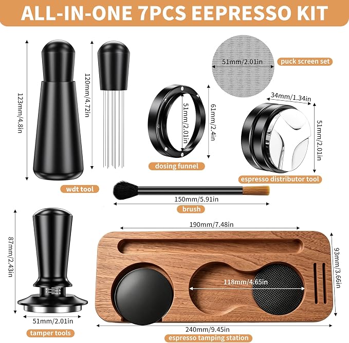 7-Piece 51mm Espresso Accessories Kit, Espresso Machine Tools - Image 2