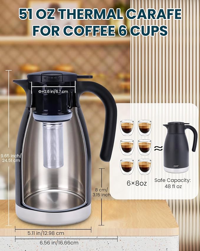 GiNT 51oz Thermal Coffee Carafe - Image 5
