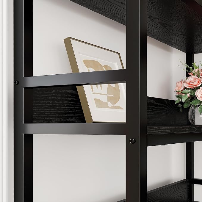IRONCK Corner Bookshelf 6 Tiers, Industrial Corner Bookcase - Image 5