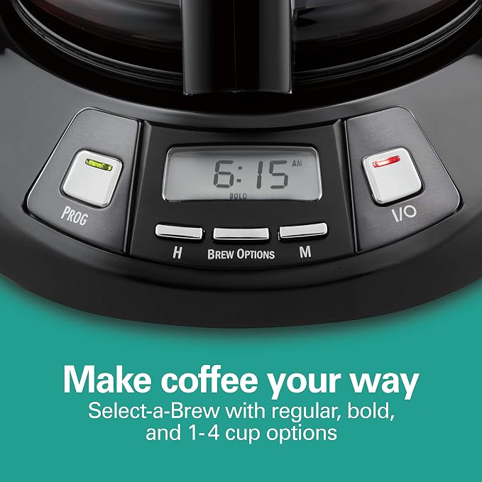 Hamilton Beach 12 Cup Programmable Drip Coffee Maker Machine, Regular & Bold - Image 3