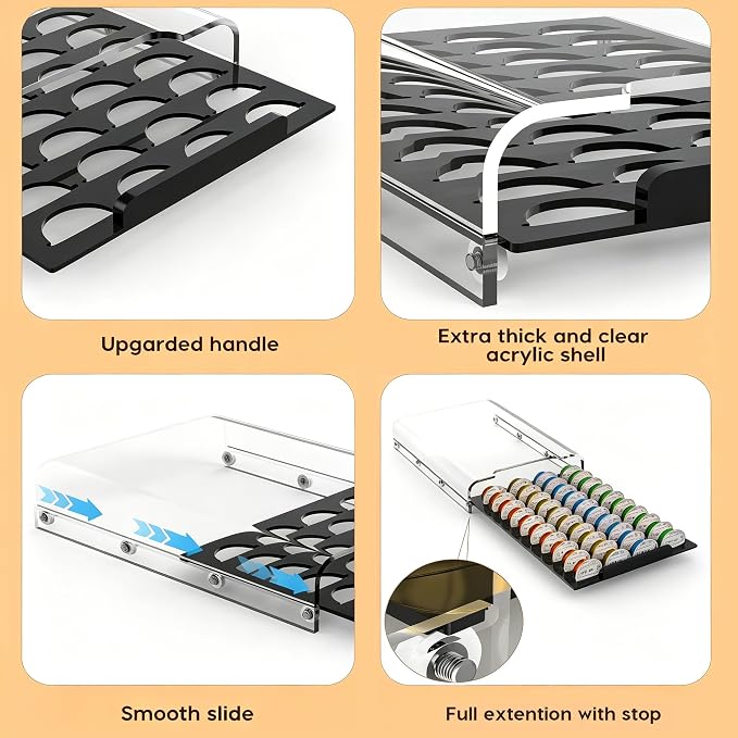 Upgraded Coffee Pod Holder for Nespresso Vertuo Pods, Smooth Gliding Roller & - Image 5