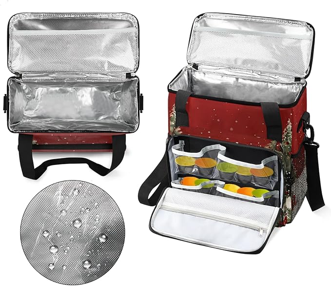 Christmas Coffee Maker Carring Bag, Large Insulated Storage Organizer Case Tote - Image 3
