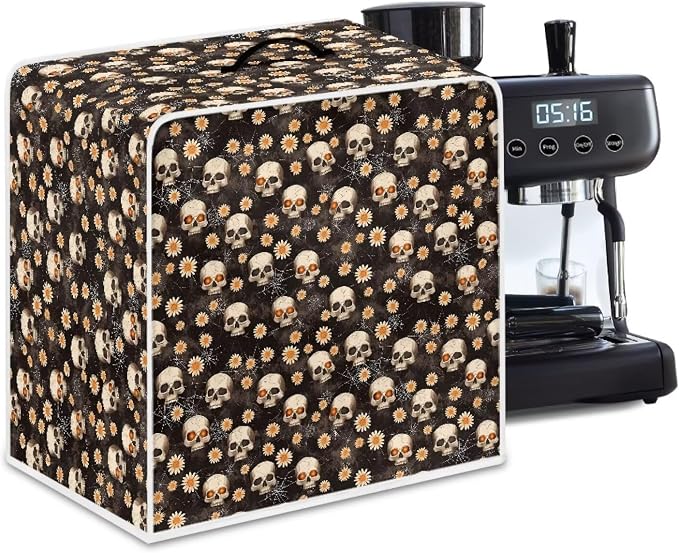 Skull Coffee Maker Dust Cover Small Kitchen Appliance Cover Compatible Most by Unknown