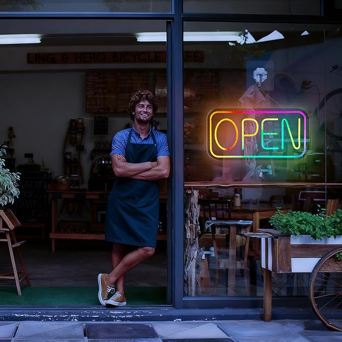 Open Signs for Business, 16.5"x 9" Dimmable Led Neon Open Sign Ultra Bright - Image 2