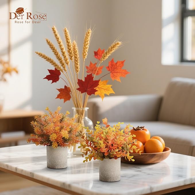 Der Rose 3 Pack Fake Plants Artificial Plastic Eucalyptus in Pot - Image 4