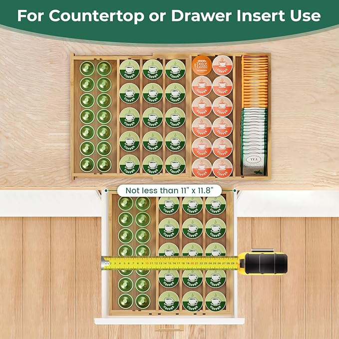 EsLuker.ly Bamboo Coffee Pod K Cup Holder Organizer - Image 5