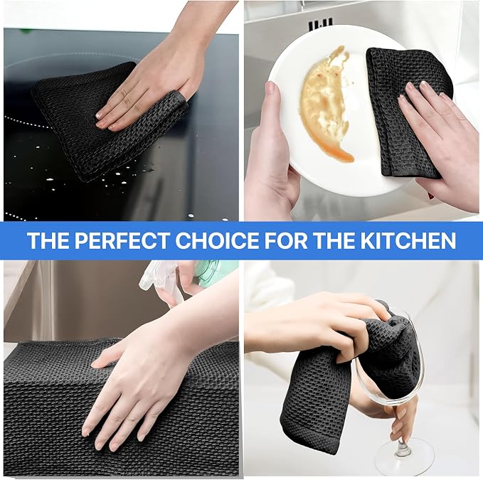 100% Cotton Waffle Weave Kitchen Towels, 6 Pack Dish Cloths - Image 5