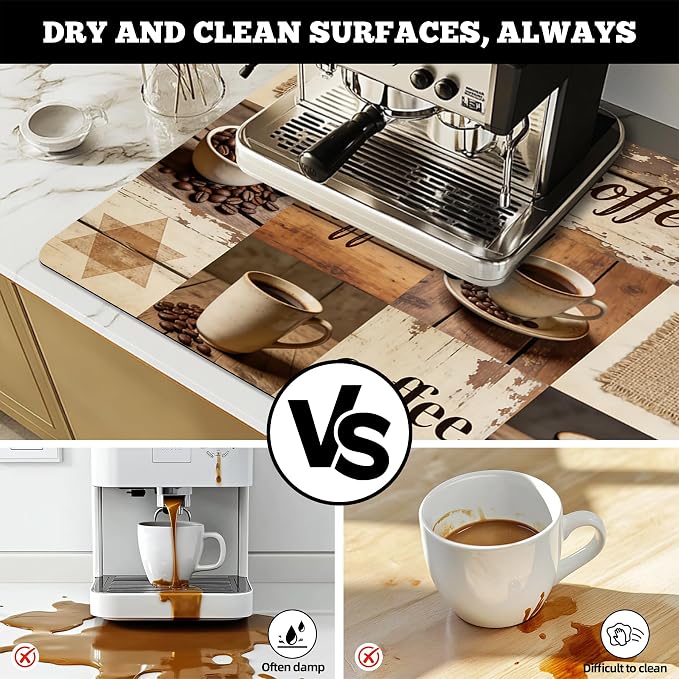 Dish Drying Mat Large Coffee Mat Absorbent Drying Mat - Image 3