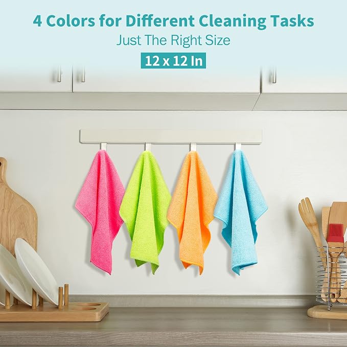 Microfiber Cleaning Cloth 12 Plus 20 Pack Cleaning Towels, Lint Free Rag - Image 4