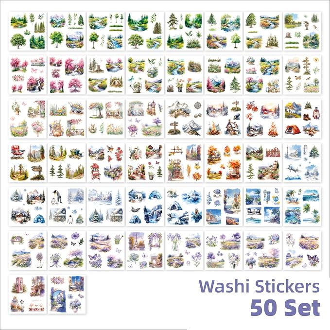 Colorful Landscape Theme Sticker Scrapbooking Supplies - Image 3