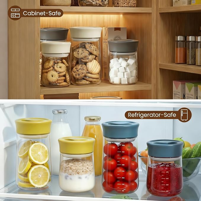 OURCABECUE Wide Mouth Mason Jar 16oz, Newly Upgraded Easy Open Rotating Lid - Image 7