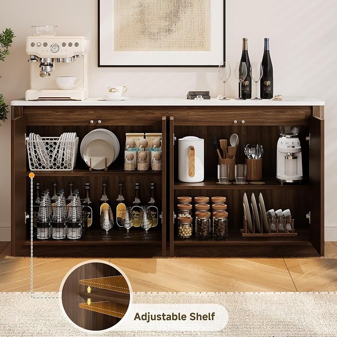 ONBRILL 61" Fluted Buffet Cabinet - Image 4