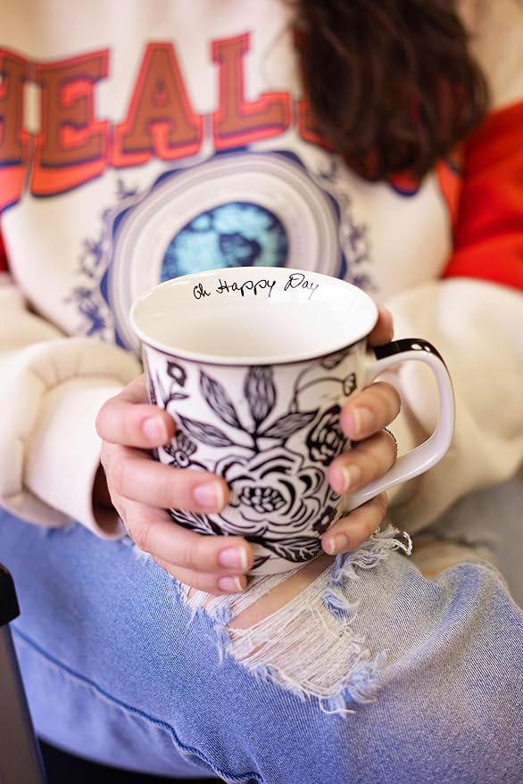Karma Gifts 14 oz Black and White Boho Mug Tiger - Image 3
