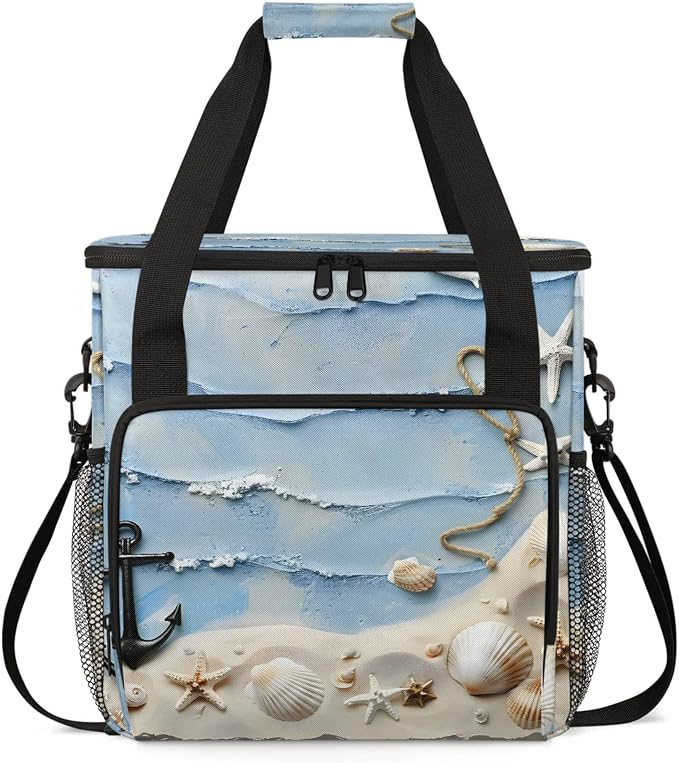 Summer Beach Theme Coffee Maker Carring Bag, Large Insulated Storage Organizer by Home