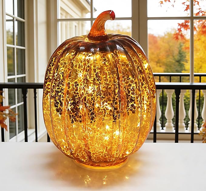 Mercury Glass Pumpkin Light - Image 7
